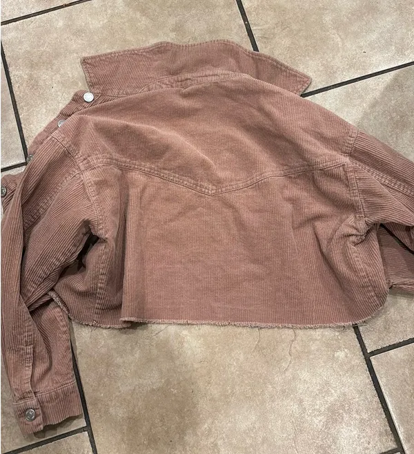Forever 21 corduroy blush cropped denim jacket - Image 2