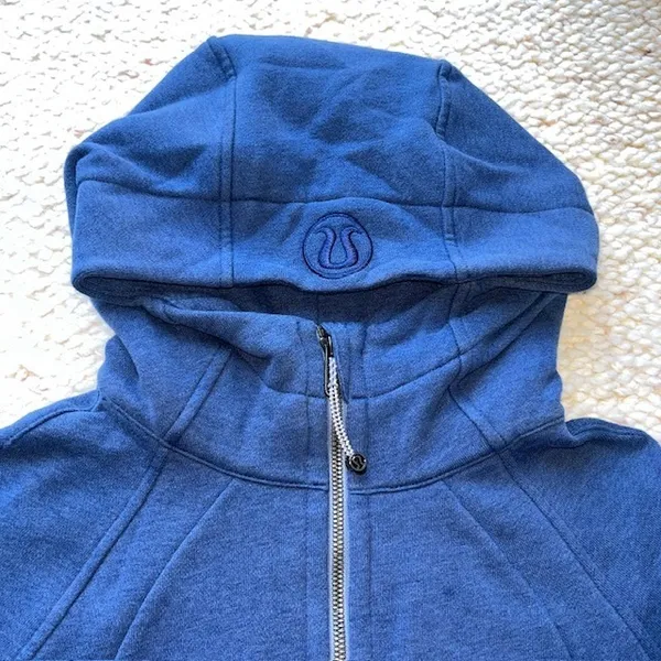 Lululemon Scuba Hoodie Light Cotton Fleece Full Zip Blue 6‎ - Image 3