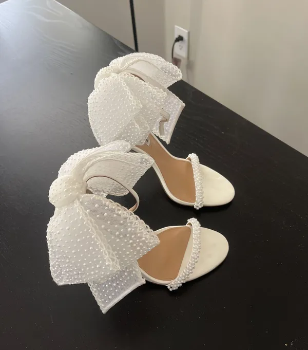 Steve Madden White Bow Heels - Image 2