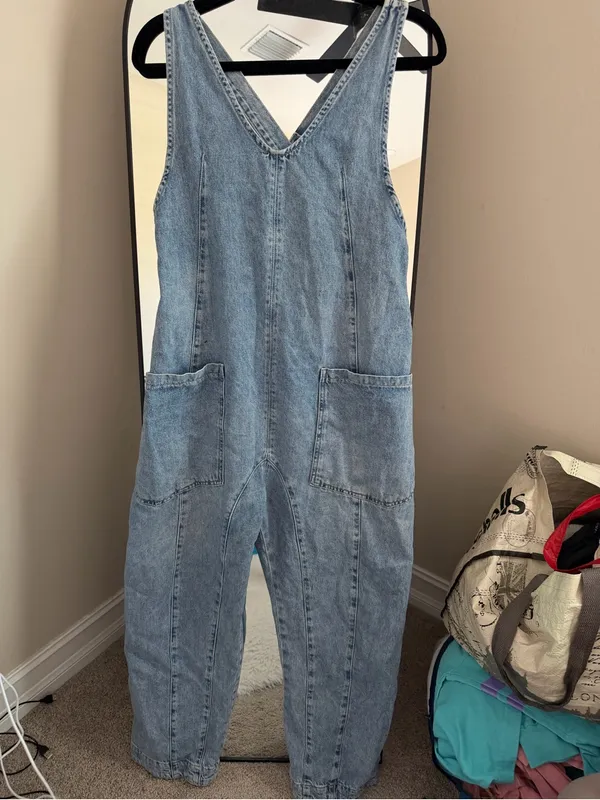 We The Free Free People High Roller Denim Jumpsuit - Image 2