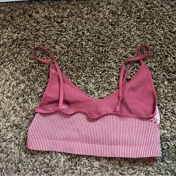 Free People Pink and Purple Striped Bra - Image 3