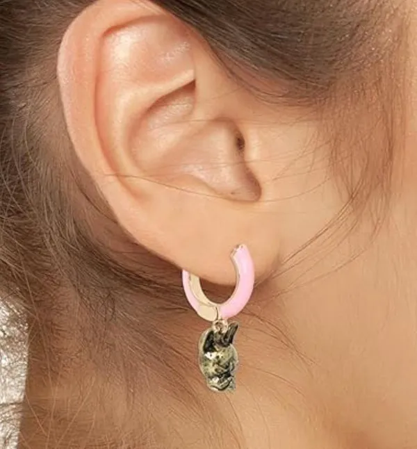 Betsy’s Johnson Frenchie Huggie Earrings - Image 4