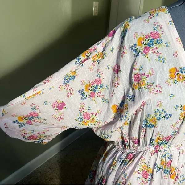 Asos Design‎ Curve Women's Plus Size 20 Dress Light Purple Pink Floral V-Neck - Image 5