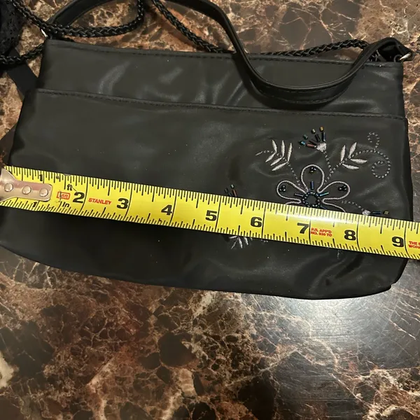 Kathie Lee Collection Black Embroidered small shoulder bag - Image 6