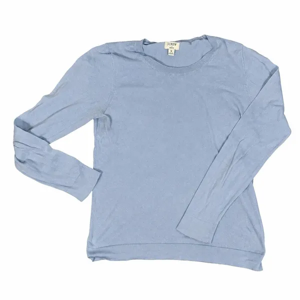 J.Crew Teddie Sweater Womens Medium Blue Lightweight Crew Neck Long Sleeve Knit - Image 12