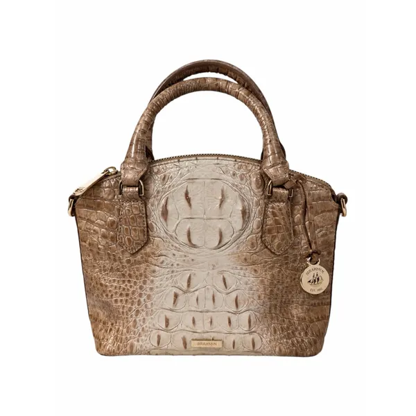 Brahmin Duxie Melbourne Leather Satchel Bag Crossbody Bag Tan - Image 3