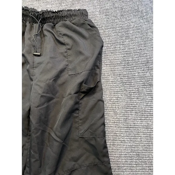 SheIn Black Parachute Cargo Pants Womens Relaxed Fit Elastic Waist Utility Small 24x28 - Image 2