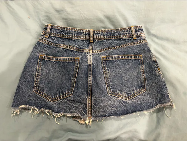 Zara Blue Denim Wrap Skirt - Image 2