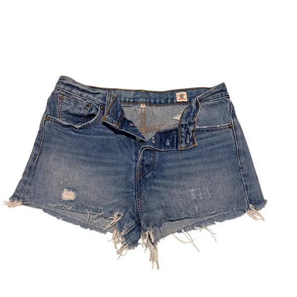 Levi's 501 Denim Shorts Womens 29 Blue Excellent White Oak Cone‎ Denim Cutoffs - Image 5