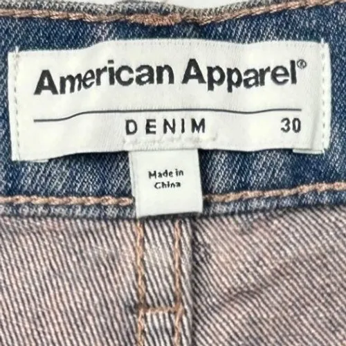 American Apparel Women Crop Wide Leg Jeans 30 Pink Tint Wash Y2K 90s‎ - Image 7