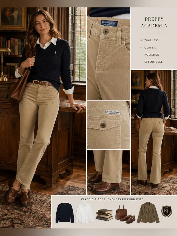 Vintage Polo Jeans Co. Ralph Lauren Beige Corduroy Pants 14 Short Bootcut - Image 2