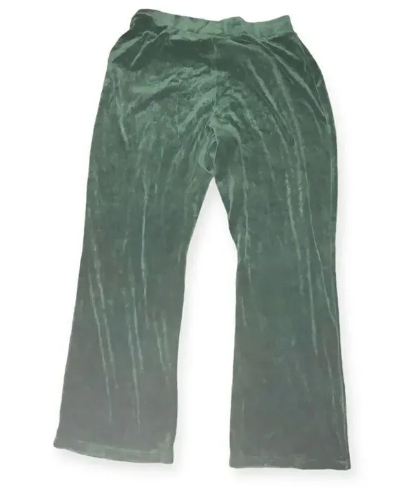 Vintage y2k flared green velour pants Green Size L - Image 4