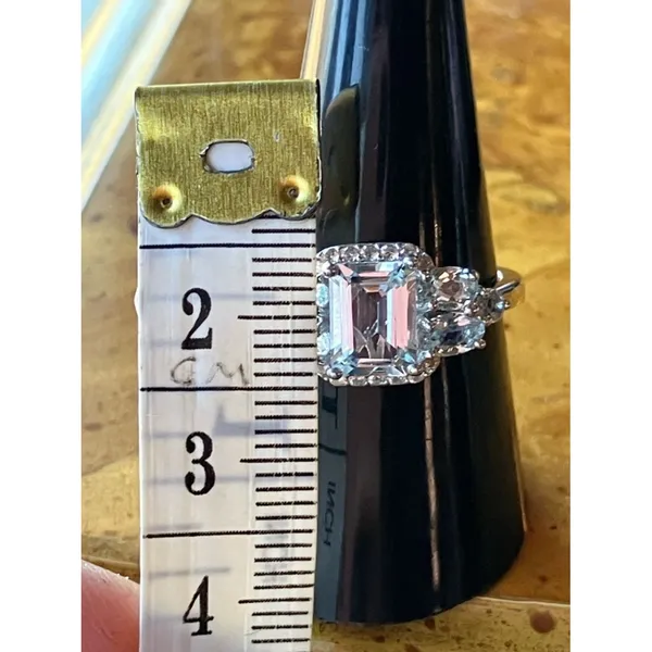 Natural Aquamarine Blue Topaz Sterling Silver Ring Size 9 - Image 9