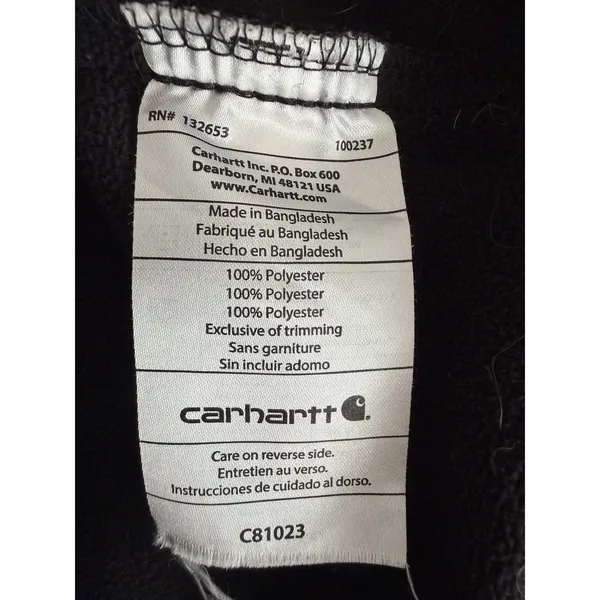 Carhartt Rugged Flex Bonded Fleece Modern Fit Black Women's Size Medium - Image 9