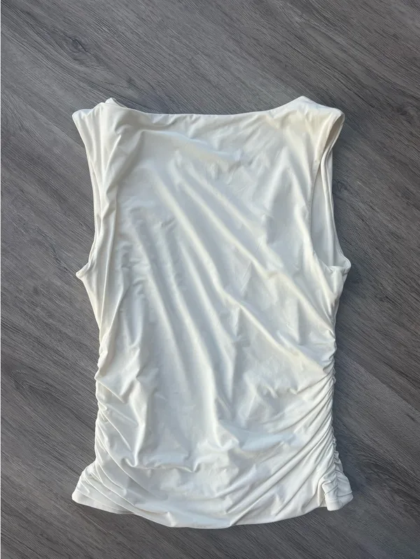 Boat Neck Tank Top White - Image 3