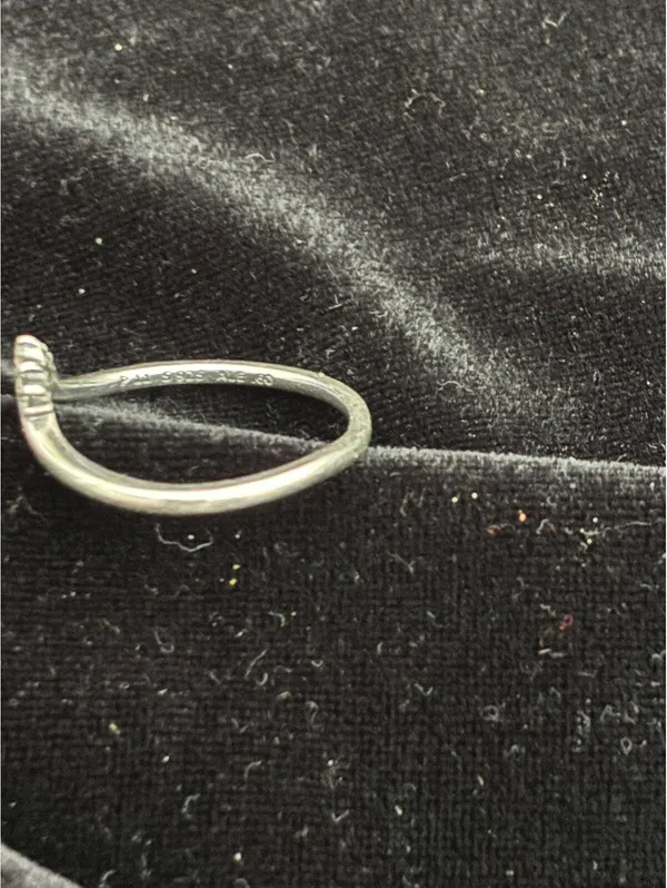 Authentic Pandora Tiara Wishbone Ring with Clear CZ (Sterling Silver Size 9 - Image 5
