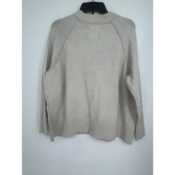 Aerie Star Oversized Sweater Women L/XL Oatmeal Heather Black Star‎ Cozycore - Image 3