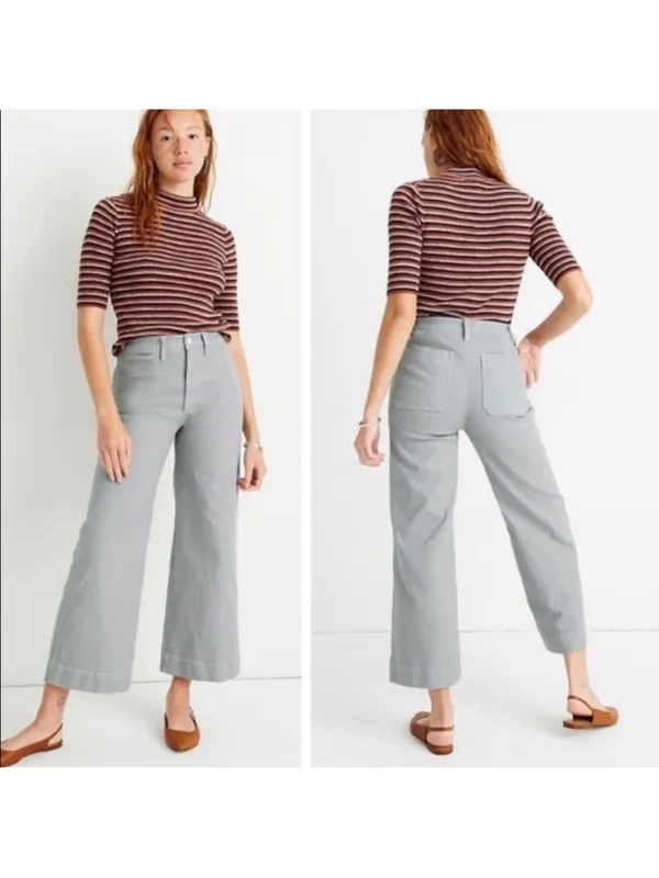 Madewell Slim Emmett Wide-Leg Crop Pants 27 - Image 2