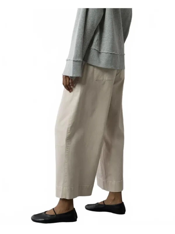 AE Stretch Paperbag Wide-Leg Crop Pant American Eagle Latte Beige NWT 6R - Image 4