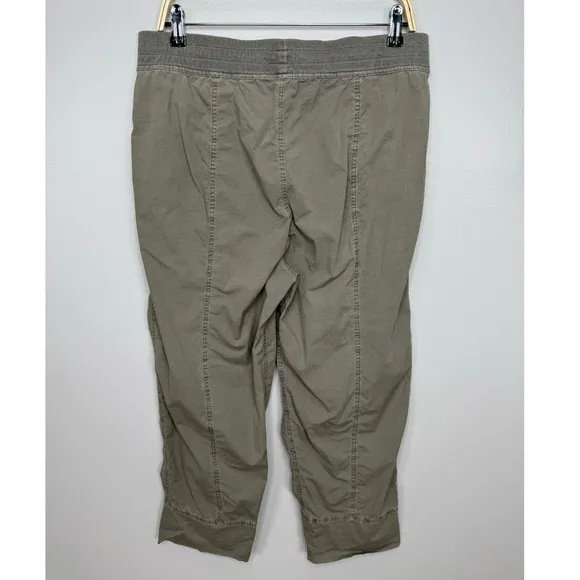 James Perse Utility Pant Large Green Cropped Drawstring Waist Casual Relaxed Fit - Image 6