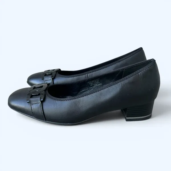 Ara Gallant High Soft Black Leather Pumps Low Heel Comfort Shoes Women’s 6.5 - Image 3