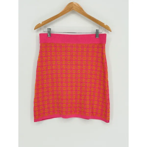 Free Assembly Pink Orange Textured Knit Mini Sweater Skirt Size Medium NWT‎ - Image 2
