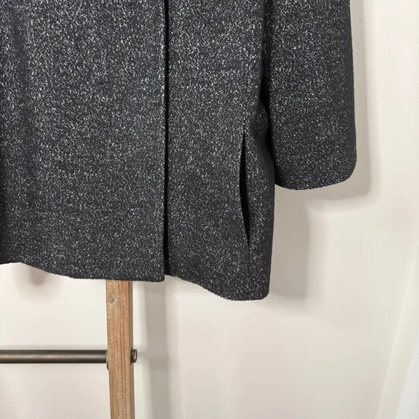 Ann Taylor Black Gray Wool Blend Blazer Size 10‎ - Image 4