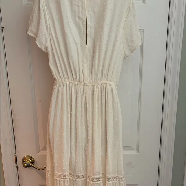 Aakaa NWT Womens Large‎ Ivory Swiss Dot Lace Boho Cottagecore Maxi Dress - Image 6