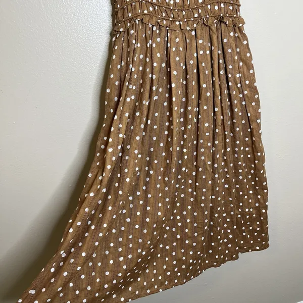 Maurice's Women's Dress S Brown Polka Dot Midi‎ Coquette Cute Spaghetti Thin Strap Wedding - Image 4
