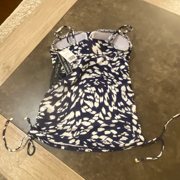 La Blanca Women's Standard Bandeau Tankini Swimsuit Top, Indigo//Changing Tides, 4 - Image 5