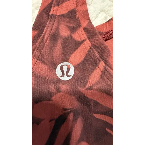 Lululemon Womens Cool Racerback Tank Top Nulu Spray Leaf Fireside Red 6 - Image 3