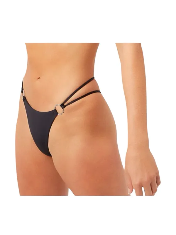 new Frankie’s Bikinis ↯ Kailyn Skimpy Ring Detail Bikini Bottoms ↯ Black ↯ Large - Image 6