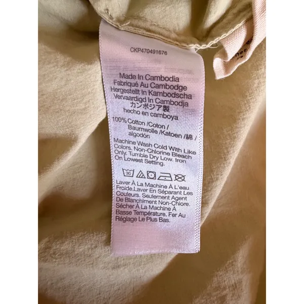 Madewell Womens Large Pale Sage Green Cotton Button Down Shirt Oversized Pocket - Image 7