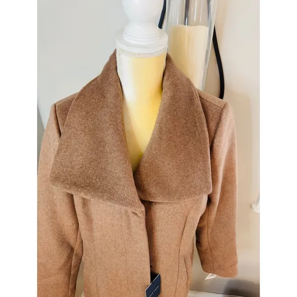 Cole Haan Signature Wide Lapel Wool Blend Coat,‎ Size 12 Camel Classic Chic NWT - Image 11