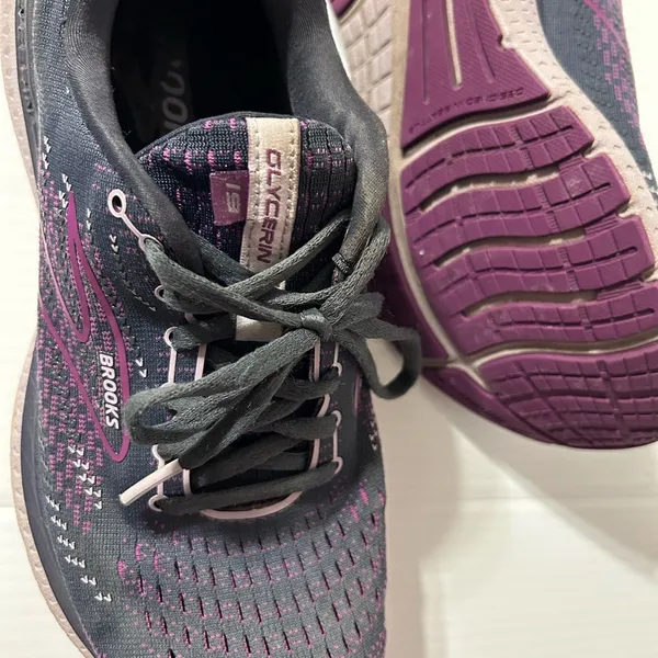 BROOKS Glycerin 19 grey/purple running shoe sneakers women size 10 - Image 10