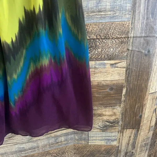 Forever 21 chiffon mini Dress criss cross tie back backless purple yellow MEDIUM - Image 6