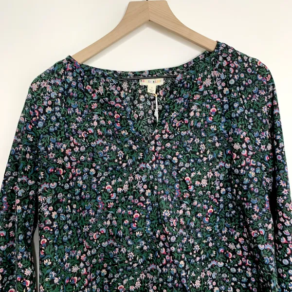 Roller Rabbit Moonflower Floral Lucy Top Midnight New Womens Size Small - Image 6