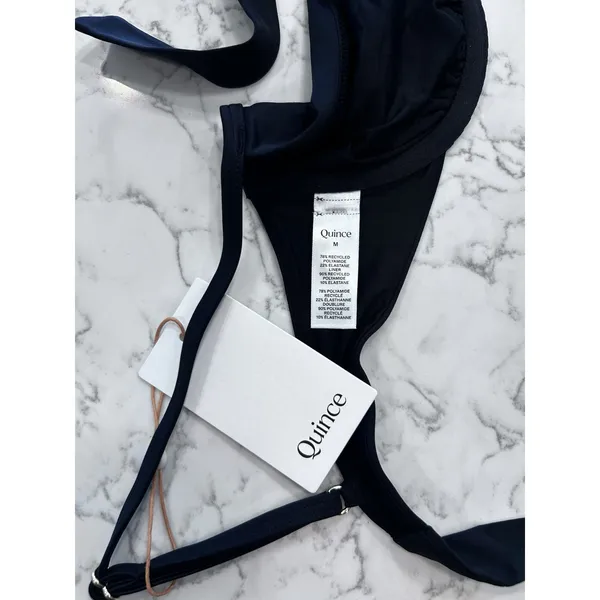 NWT Quince Black Italian Demi Bikini Top Size Medium - Image 5