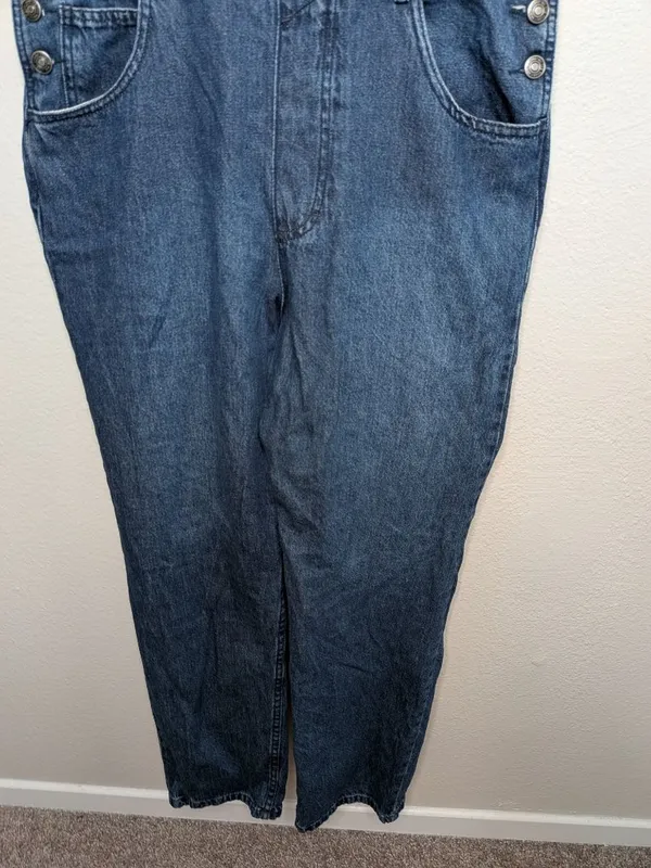 We The Free by Free People Womens Ziggy Relaxed Denim Overalls Size Large - Image 3