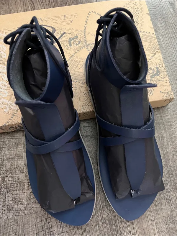 Free People Denim Blue Vacation Day Wrap Sandals - Image 2