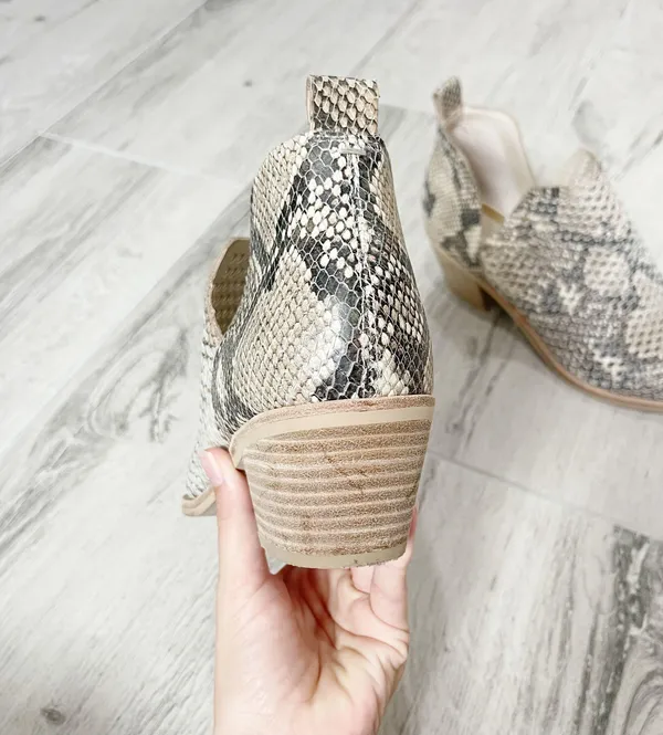 Sher Perforated Snakeskin Booties - Image 5