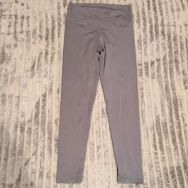 Unbranded Gray V-Crossover Waistband Leggings Yoga‎ Athletic Pants - Image 2
