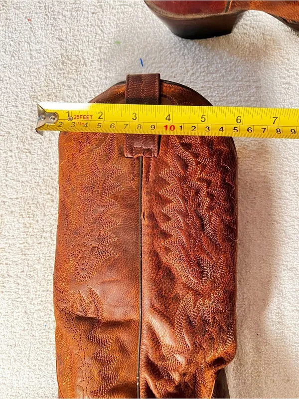 VTG Cowboy Boots Dan Post Wom Sz 8.5 Western Wear Embroidery Stitch Detailed-Boh - Image 16