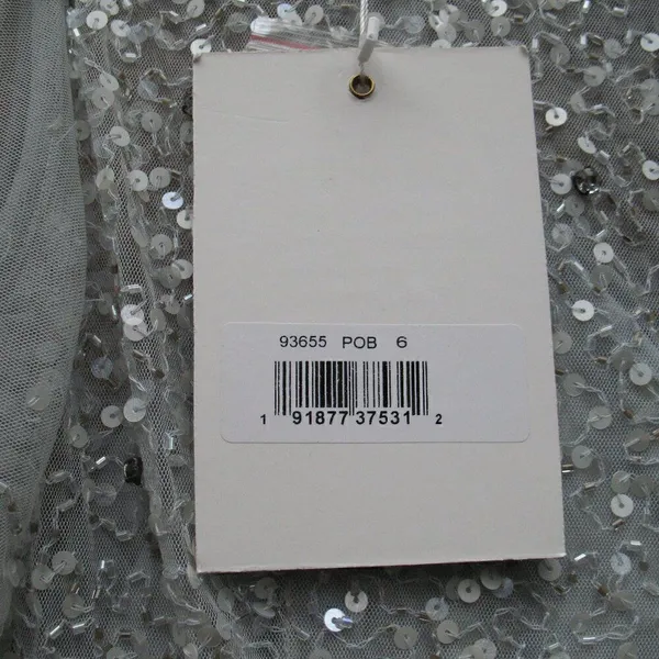 Mac Duggal Light Blue Size 6 Beaded Sequin Rhinestone High Neck MIDI Dress Gown - Image 12