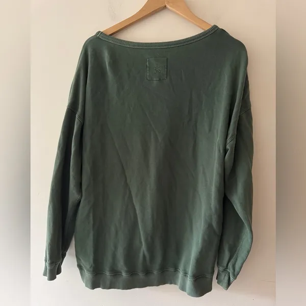 Aerie Offline‎ Oversized Pullover Sweater Washed Dark Green - Image 2