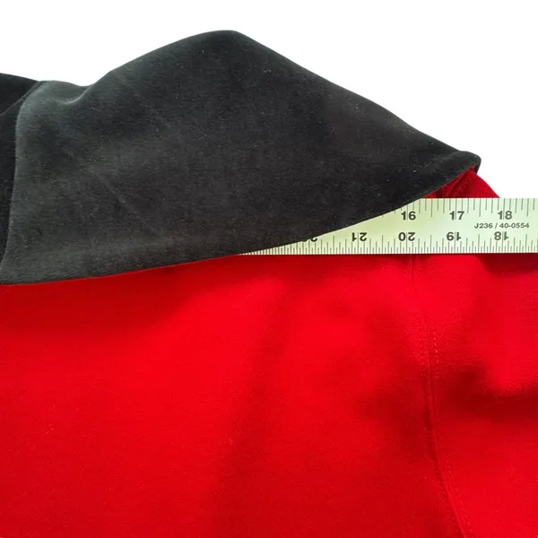 Lauren Ralph Lauren Red Toggle Jacket‎ Womens Large Black Velvet Shawl Collar - Image 5