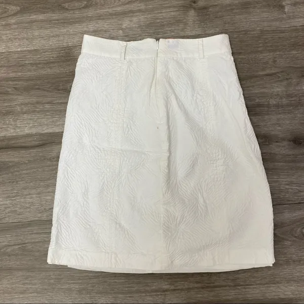 Milly White Textured Jacquard Pencil Skirt High Waist Size 2 - Image 2
