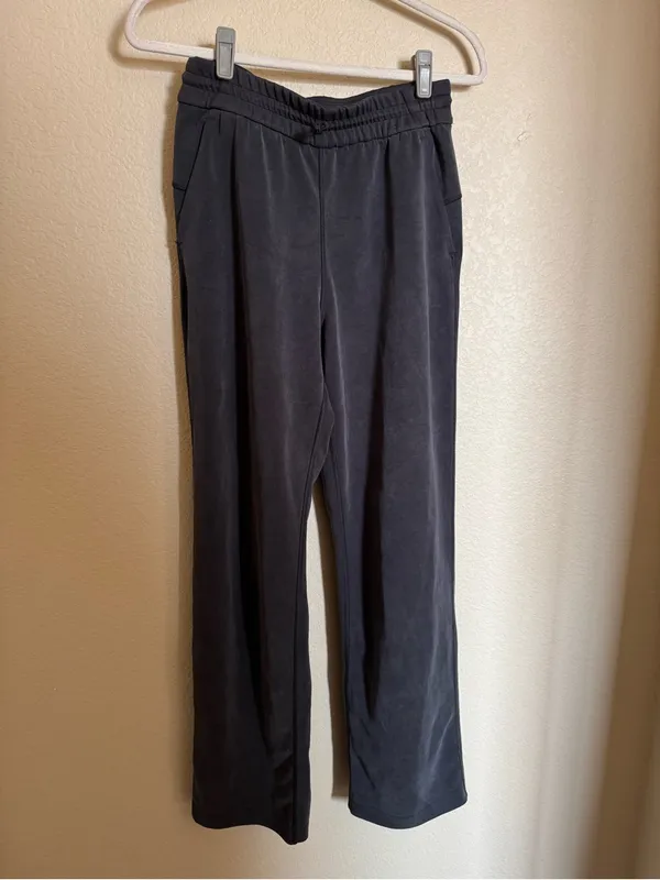 Lululemon Softstreme Straight-Leg High-Rise Pants Sz 8 Charcoal Black - Image 3