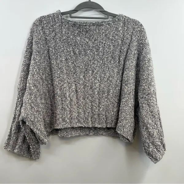 Free People Good Day Cropped Sweater XS NWOT Marled Oversized Wide Sleeve - Image 4