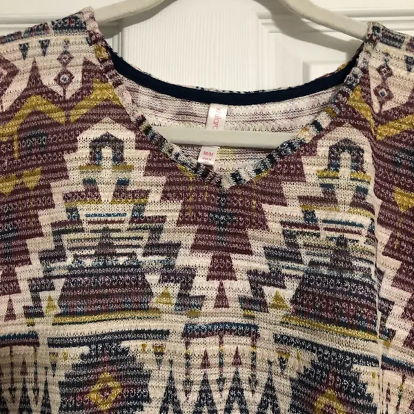 Boho Aztec western print‎ shirt tassel detail Xhilaration women’s size medium - Image 8